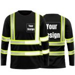 Hi-Vis Long Sleeve Safety T-Shirt with Reflective Strips