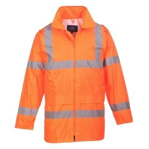 Men's Waterproof Hi-Vis Safety Rain Jacket - Orange