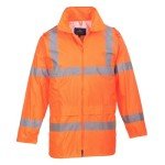 Men's Waterproof Hi-Vis Safety Rain Jacket - Orange
