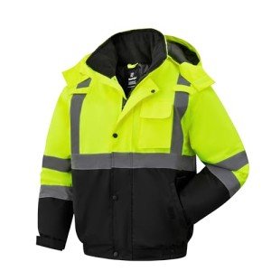 High Visibility Waterproof Winter Safety Jacket - Men