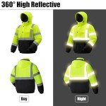 High Visibility Waterproof Winter Safety Jacket - Men