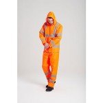 Men's Waterproof Hi-Vis Safety Rain Jacket - Orange