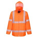 Men's Waterproof Hi-Vis Safety Rain Jacket - Orange