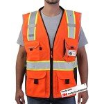 Orange Mesh Reflective Safety Vest with ID Pocket