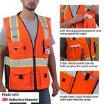Orange Mesh Reflective Safety Vest with ID Pocket