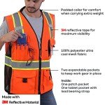 Orange Mesh Reflective Safety Vest with ID Pocket