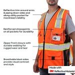 Orange Mesh Reflective Safety Vest with ID Pocket