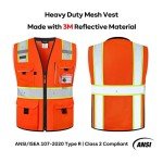 Orange Mesh Reflective Safety Vest with ID Pocket