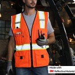 Orange Mesh Reflective Safety Vest with ID Pocket