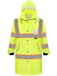 TICONN Waterproof Hi-Vis Reflective Rain Coat