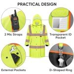 TICONN Waterproof Hi-Vis Reflective Rain Coat