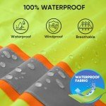 TICONN Waterproof Hi-Vis Reflective Rain Coat
