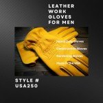 Men’s Golden Stag Leather Work Gloves - Large