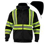 Men's High Visibility Reflective Hoodie with Detachable Hood