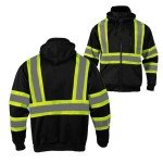 Men's High Visibility Reflective Hoodie with Detachable Hood