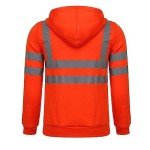 Men's High Visibility Pullover Hoodie with Reflective Stripes