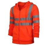 Men's High Visibility Pullover Hoodie with Reflective Stripes