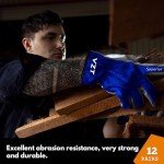 12 Pairs Leather Work Gloves for Outdoors and Home