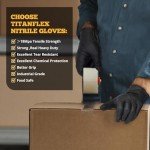 TitanFlex Heavy Duty Black Nitrile Gloves - 100 Pack