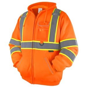 High Visibility Reflective Safety Hoodie Jacket, Orange