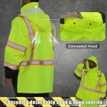 Hi-Vis Waterproof Rain Jacket for Men and Women