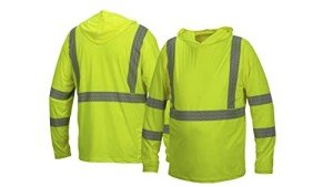 HI VIS Lime Long Sleeve Pullover Hoodie - Large