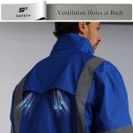 Hi-Vis Waterproof Rain Jacket with Removable Hood