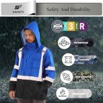Hi-Vis Waterproof Rain Jacket with Removable Hood