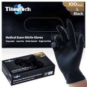 Black Disposable Nitrile Exam Gloves - 100 Pack