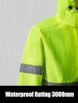 Ubon Men's Waterproof Reflective Rain Jacket, Yellow