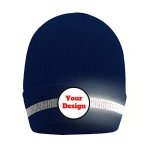 Hi-Vis Reflective Safety Beanie Hat - Custom Logo
