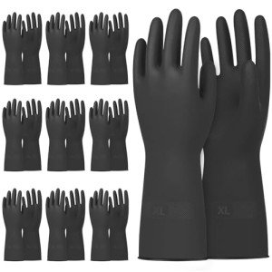 Heavy Duty Chemical Resistant Rubber Gloves - Large