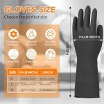 Heavy Duty Chemical Resistant Rubber Gloves - Large