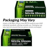 Heavy Duty Black Nitrile Disposable Gloves - 100 Pack