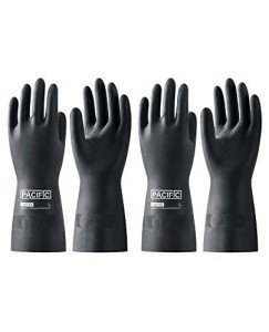 Heavy Duty Chemical Resistant Rubber Gloves - 2 Pairs