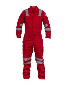 High Visibility Red Coveralls with Leg Zipper 2XL