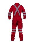 High Visibility Red Coveralls with Leg Zipper