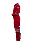 High Visibility Red Coveralls with Leg Zipper