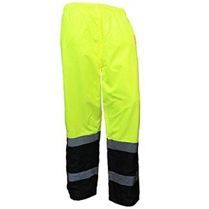 Hi-Viz Waterproof Insulated Rain Pants - Lime XL
