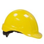Yellow Hard Hat with Adjustable Ratchet Suspension