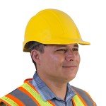 Yellow Hard Hat with Adjustable Ratchet Suspension