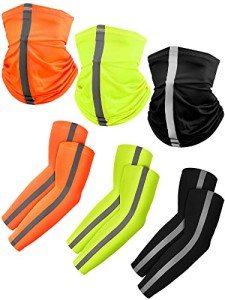 Reflective Neck Gaiter and Arm Sleeves Set