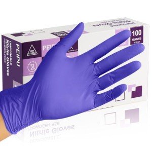 PEIPU Disposable Nitrile Gloves, Medium, 100-Count