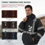 Hi-Vis Waterproof Heated Jacket with Detachable Hood