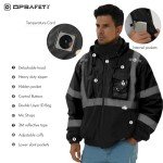 Hi-Vis Waterproof Heated Jacket with Detachable Hood