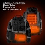Hi-Vis Waterproof Heated Jacket with Detachable Hood
