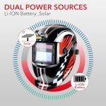 Auto Darkening Welding Helmet - Solar Powered, Adjustable