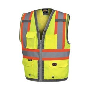 Men's Hi-Vis Reflective Safety Vest with Pockets