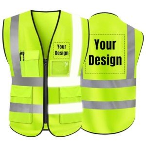 Customizable High Visibility Safety Vest with Pockets