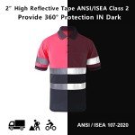 Hi-Vis Safety Polo Shirt with Pockets (Pink/Navy)